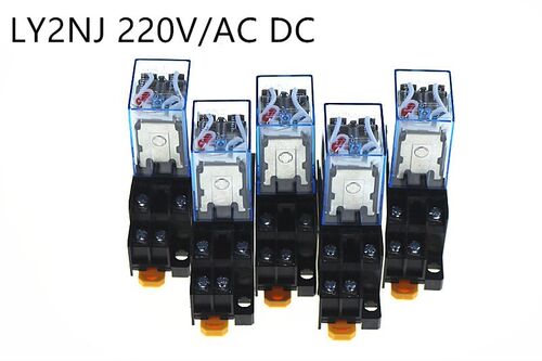 5pcs 220V /AC DC Coil Power Relay LY2NJ  8 Pin  With Socket