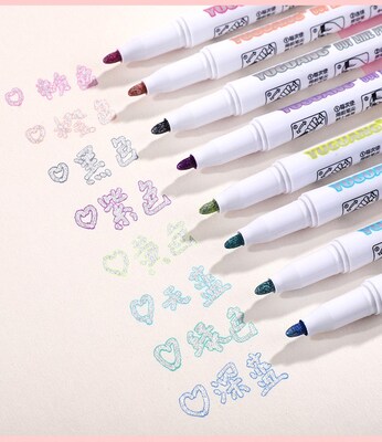 Double Lines Contour Colored Marker Pen Outline Marker Diy