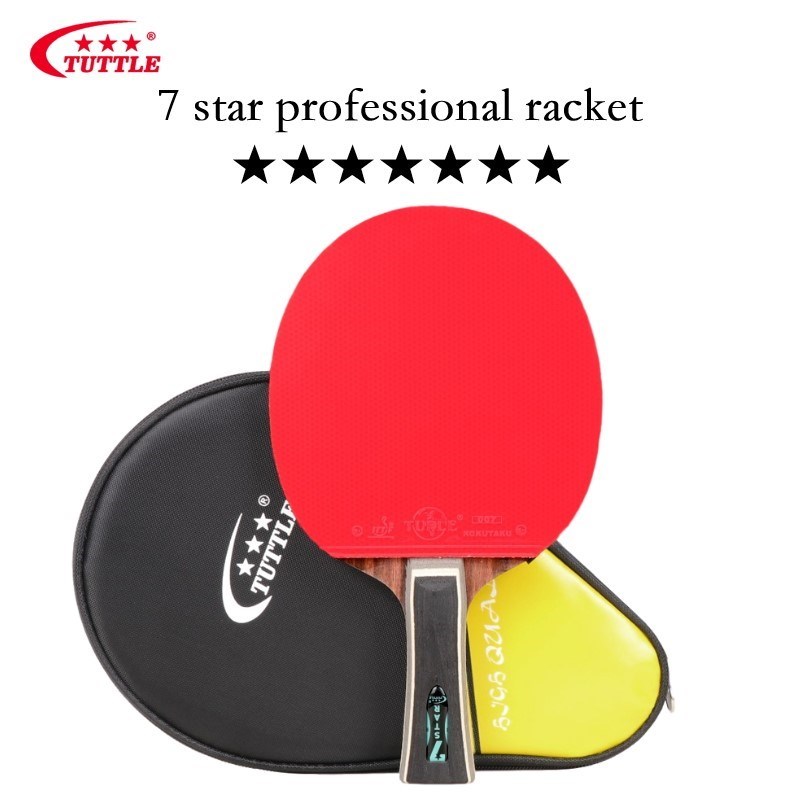 TUTTLE 7 Star Ping Pong Racket 5 Wood Pingpong Bat Professio
