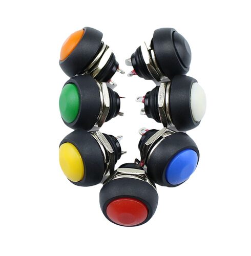 7Pcs    7 colors PBS-33b  12mm Waterproof Momentary Push but