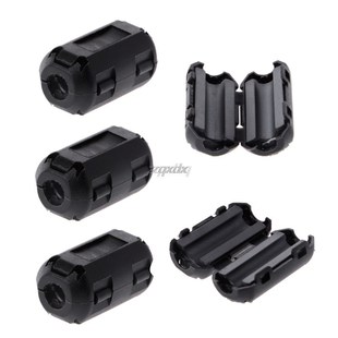 5 Pcs 5mm Clip-On Ferrite Ring Core Noise Suppressor For EMI