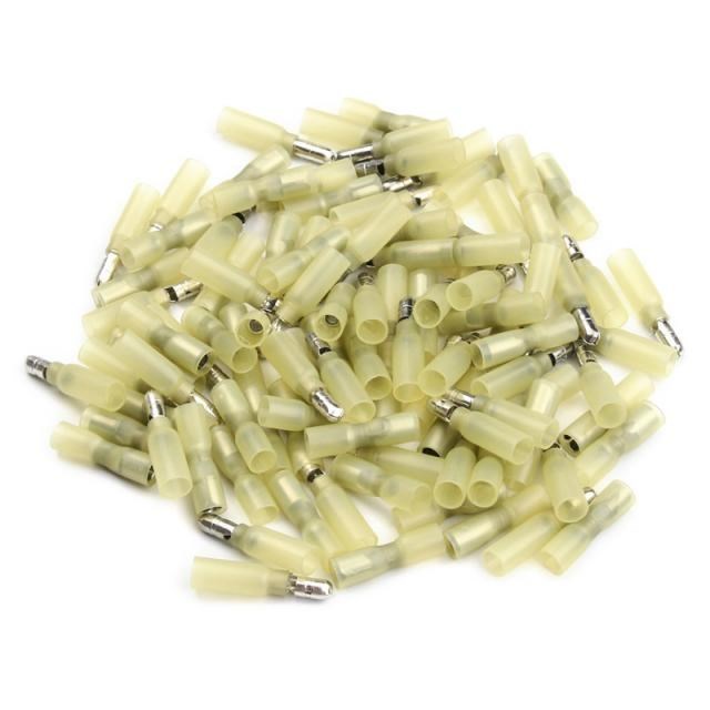 100Pcs Yellow Heat Shrink Wire Terminals Kit Electrical Insu