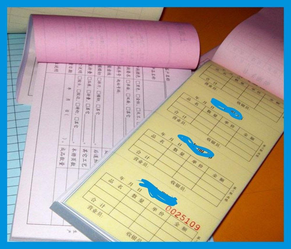 offset machine printing carbonless invoice book custom