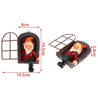 1pc 3D Dwarf Statue Garden Landscape Ornaments Resin Gnome D