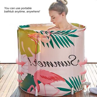 Bath Sauna Portable Bathtub Foldable Free Standing Soaking B