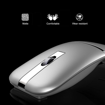 2.4G USB Wireless+Bluetooth Folding Mouse Rechargeable Ergon
