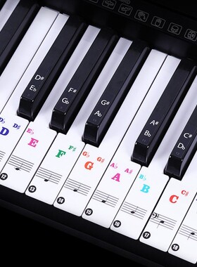88/61 key color piano letter notes stickers keyboard hand r