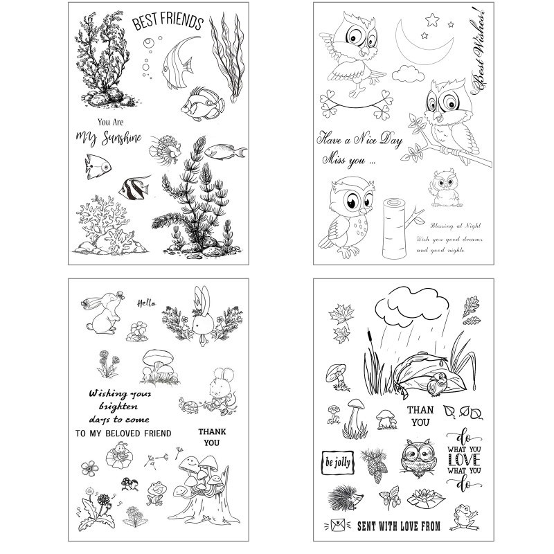 Bird Owl DIY Silicone Clear Stamp Cling Seal Scrapbook Embos