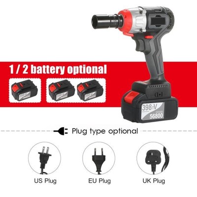 Cordless Impact Wrench Kit Brushless Drill 1/2 & 1/4 Inch Qu