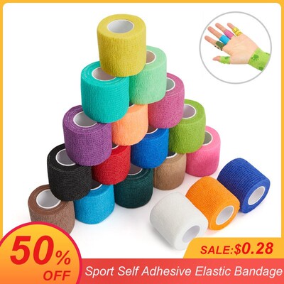 4.5m Colorful Sport Self Adhesive Elastic Bandage Wrap Tape