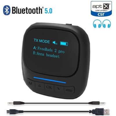 Aptx LL AAC Bluetooth 5.0 Audio Transmitter Receiver with OL