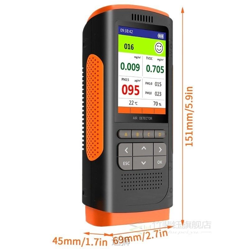 Formaldehyde Detector Air Quality Monitor Portable Display F