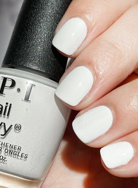 opi指甲油L00漆光纯白雪白法式白牛奶白色免烤持久不可剥底油亮油