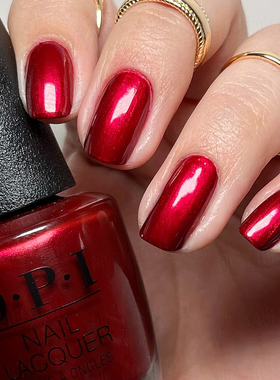 美国OPI指甲油 珠光深红色H08 大气显白 无毒持久美甲 原装 仙 脚