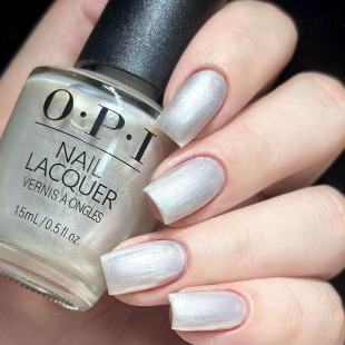 opi指甲油L03珍珠白细闪贝壳色珠光银白色 pearl免烤不可剥 kyoto