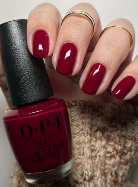 opi指甲油L87马拉加酒红暗紫红车厘子姨妈色经典显白持久免烤百搭