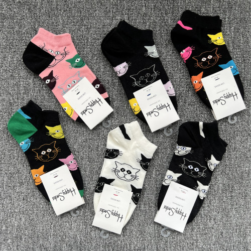 happysocks袜子女卡通浅口短船袜