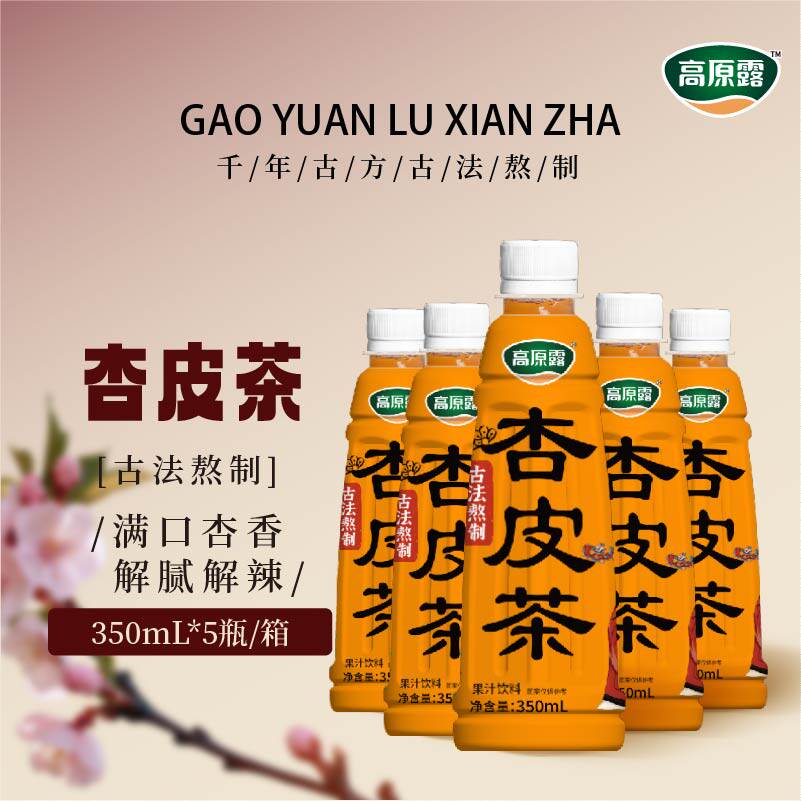 【百补】内蒙古高原露杏皮茶饮料350mlx5瓶酸甜烧烤火锅礼盒礼品