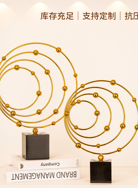 欧式创意高档客厅大理石合金摆件家居办公室大号金属装饰工艺品厂