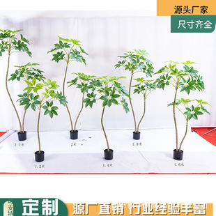 新款仿真植物保罗大叶伞大型落地盆栽客厅室内装饰侘寂风仿真绿植