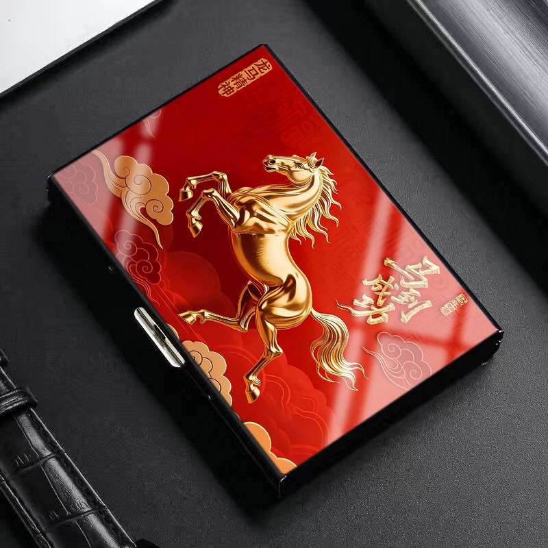 福满马年不锈钢卡盒耐磨防刮多卡位卡包商务通勤新年伴手礼好物