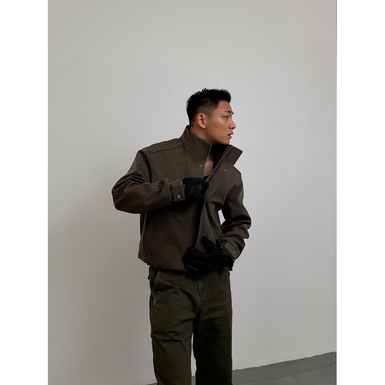 GTAL美式拼接立领指挥官正装夹克