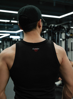 GTAL美式365克莱塞尔刺绣显壮运动背心日常无袖凉感弹力透气上衣