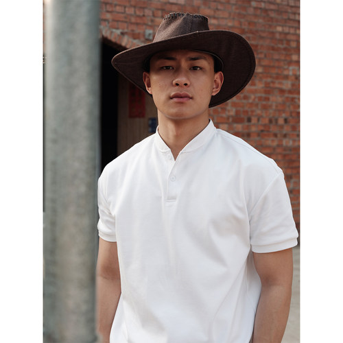 GTAL美式优雅亨利领速干凉感短袖