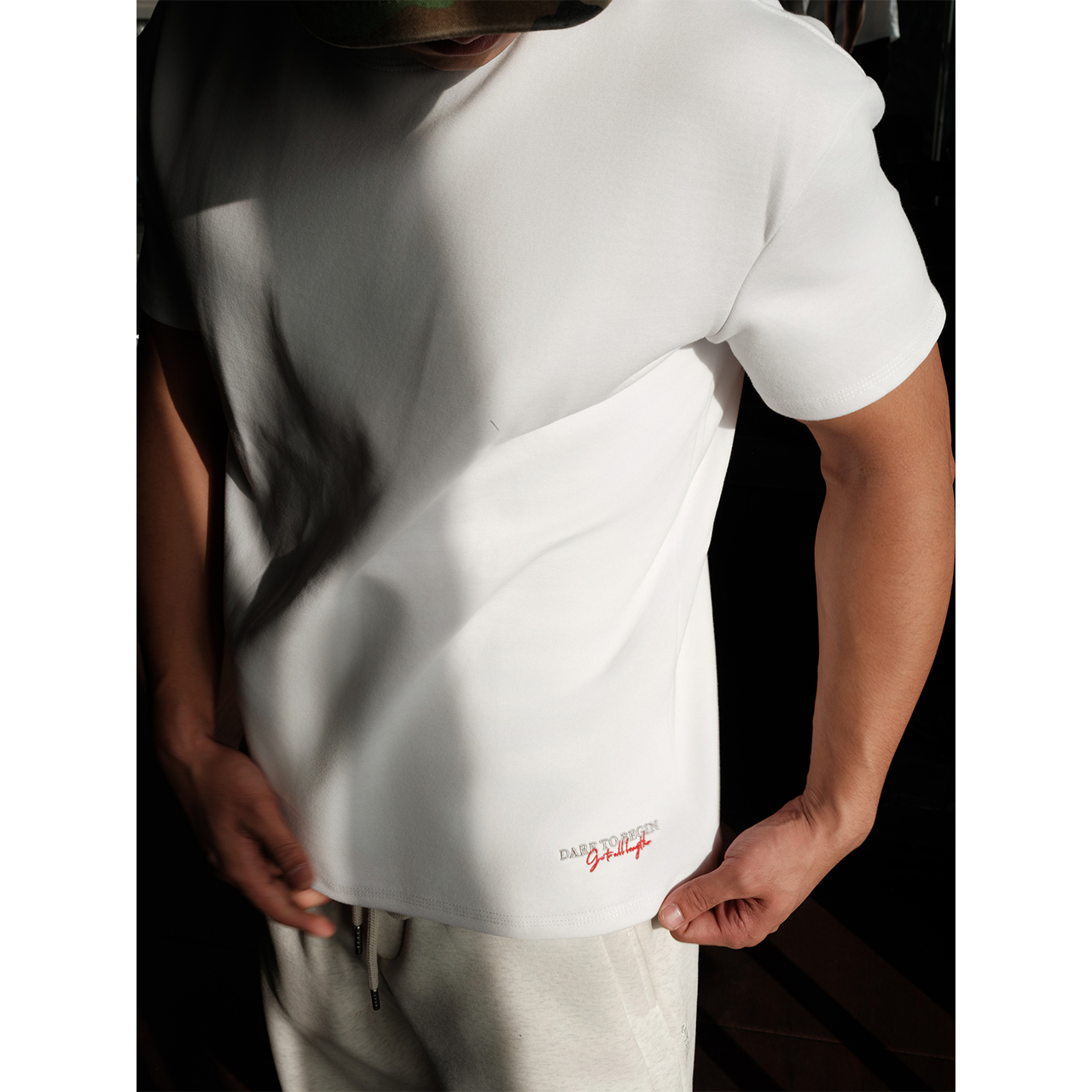 GTAL25AW美式休闲红标logo刺绣圆领打底短袖经典纯色基础上衣T恤