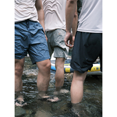 舒适透气凉感透气纯色抽绳四分裤 GTAL美式 休闲基础四面弹斜纹短裤