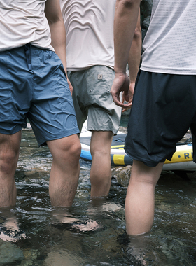 GTAL美式休闲基础四面弹斜纹短裤舒适透气凉感透气纯色抽绳四分裤