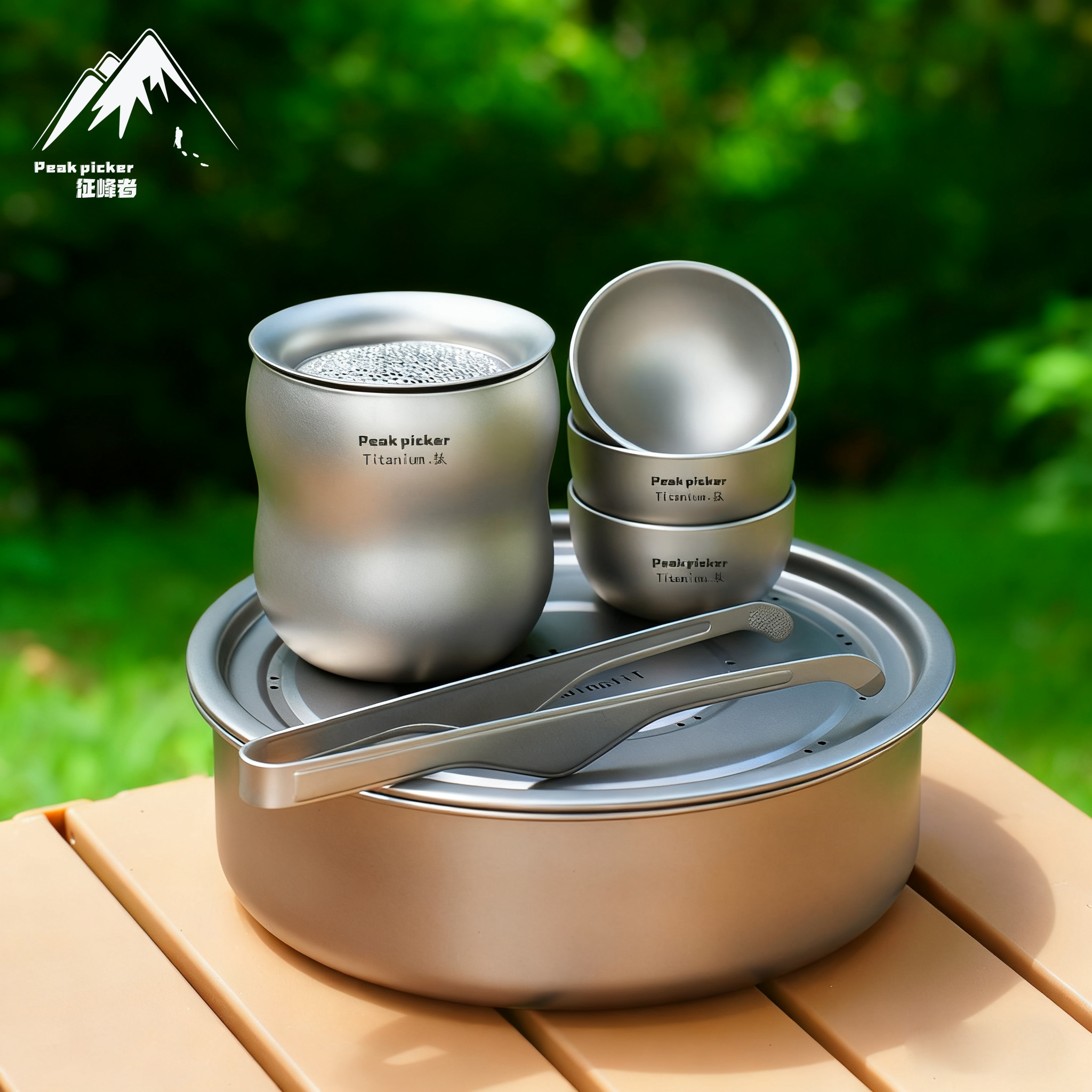 纯钛双层泡茶器户外露营旅行