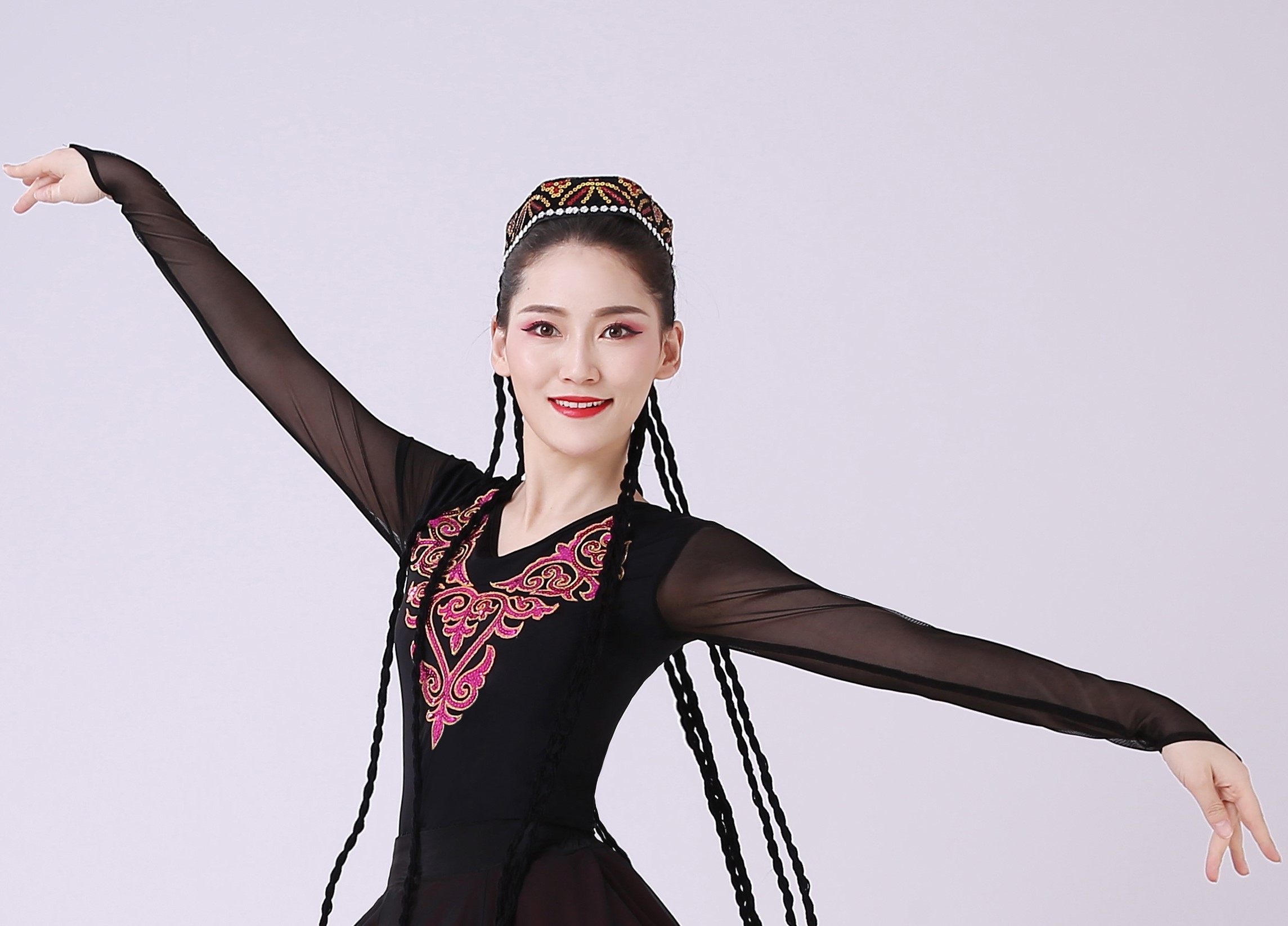 新疆舞蹈服上衣练功练习服体操服表演服舞台演出服维吾尔少数艺考