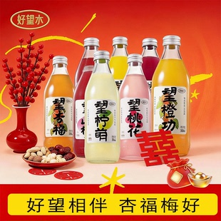 好望水望梅好望杏福望山楂订婚布置婚礼装饰果汁气泡水多口味整箱