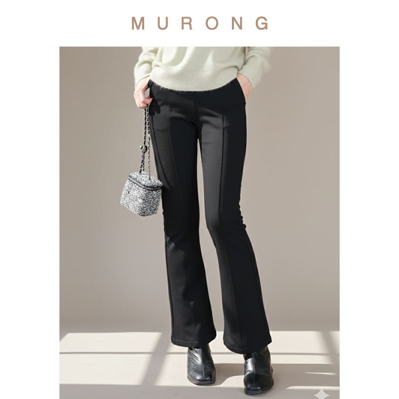 90%白鹅绒高腰微喇裤抗菌高弹女