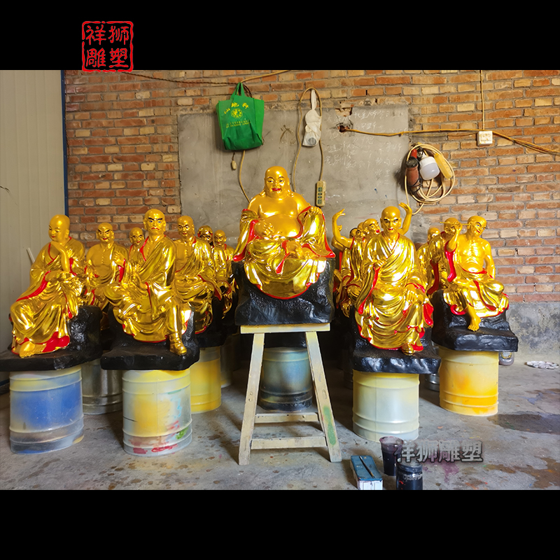 定制贴金十八罗汉像摆件佛像批发
