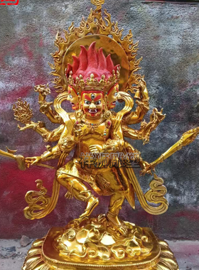 贴金黄铜秽迹金刚佛像大型摆件