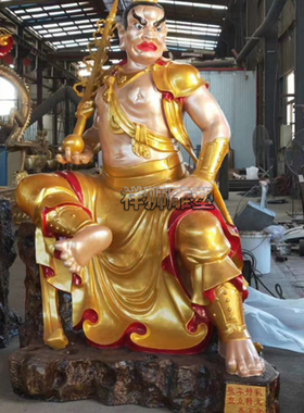 黄铜贴金哼哈二将门神摆件定制
