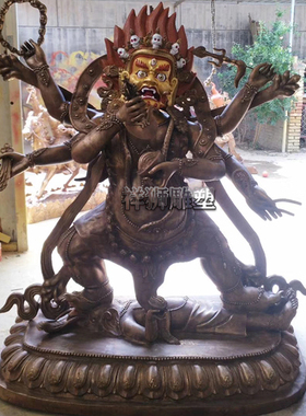 六臂玛哈嘎拉大黑天佛像藏传密宗