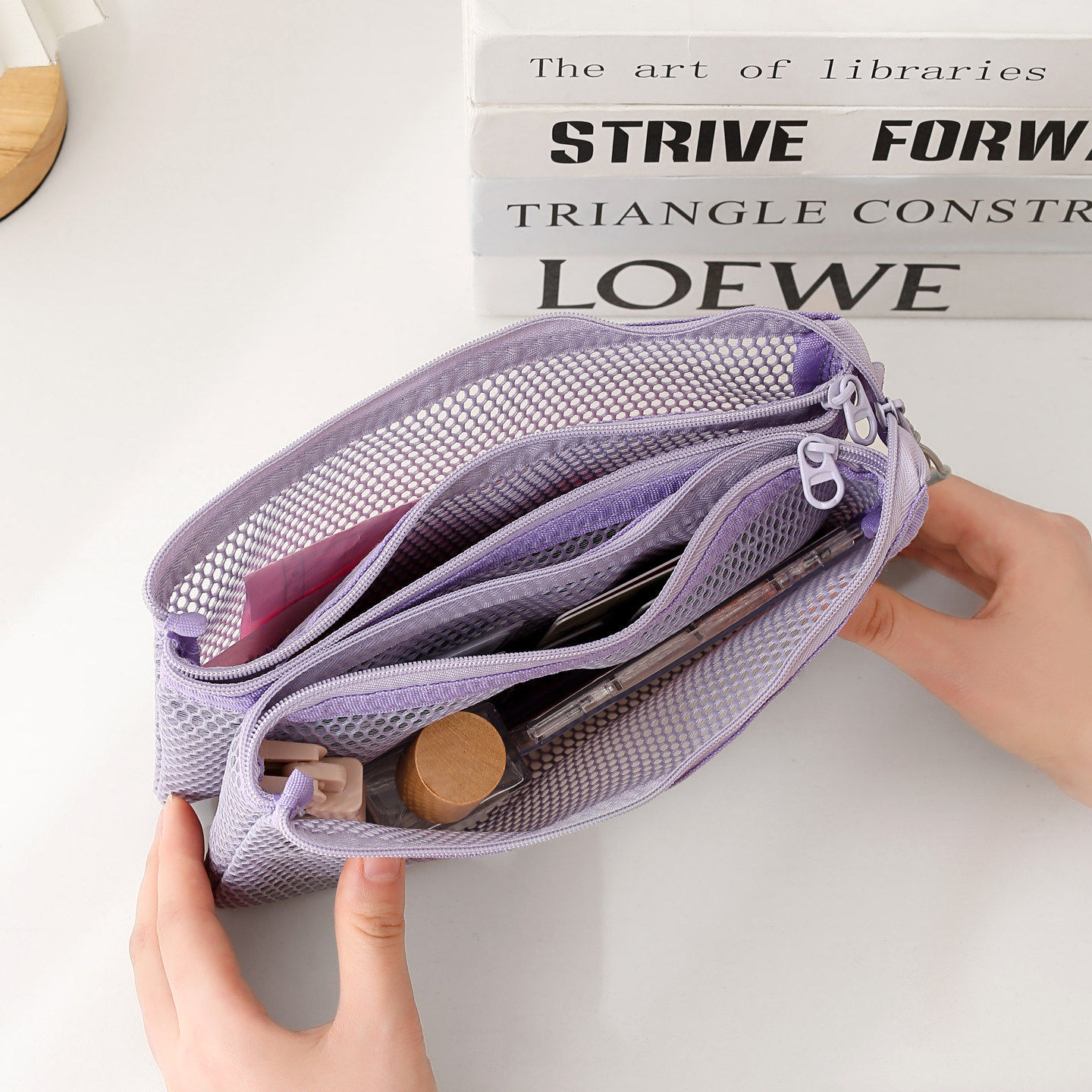 2026多功能大容量笔袋透明多层分区文具收纳包化妆包女士随身口红补妆包小杂物袋女孩小学生便携旅游洗漱包,文具电教/文化用品/商务用品,笔袋,淘宝优惠券,粉丝福利购,淘宝优惠卷