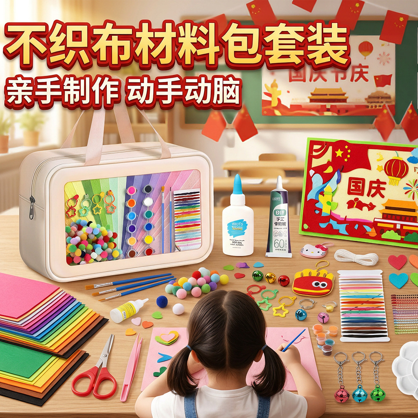 不织布手工diy材料包彩色毛毡布6