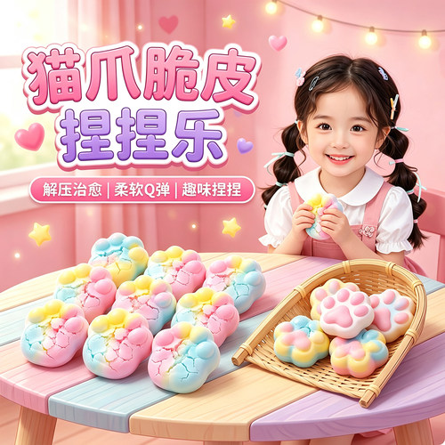 冰透猫爪脆皮捏捏乐~发泄神器