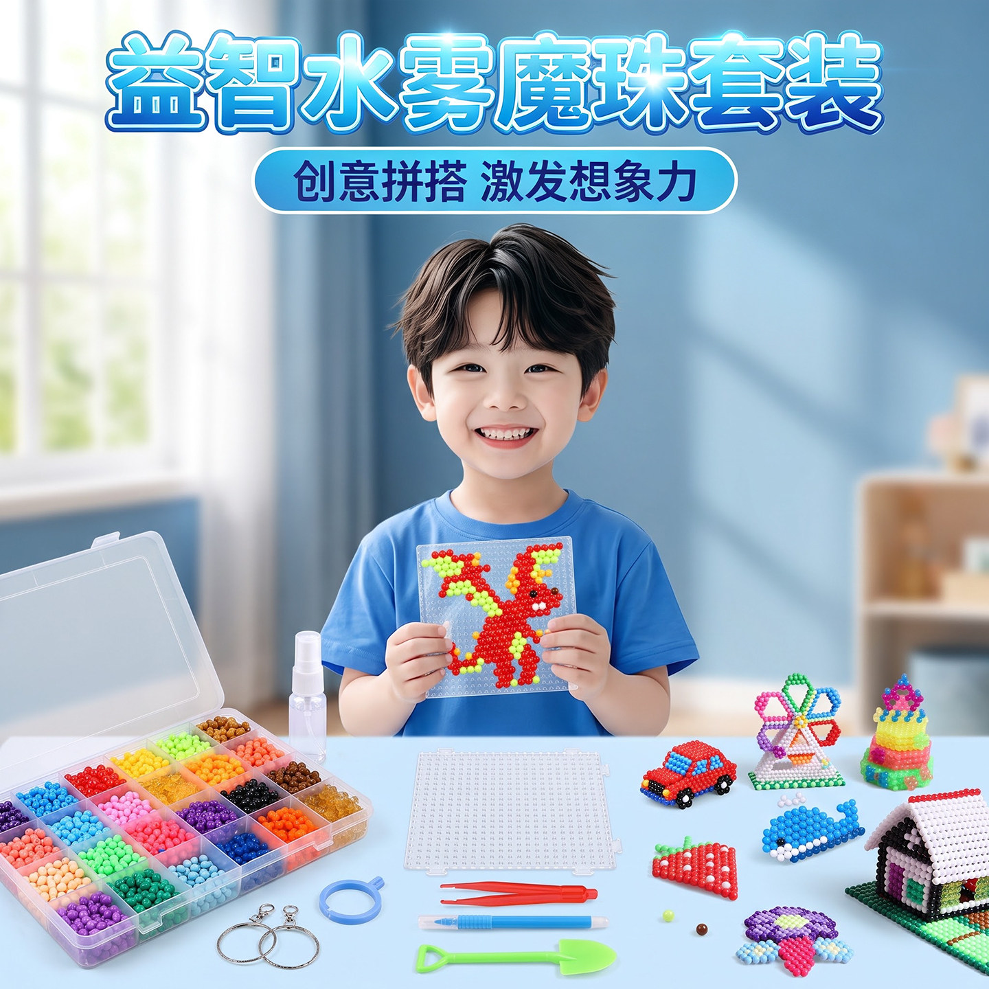 夜光水雾魔珠水粘珠免熨烫