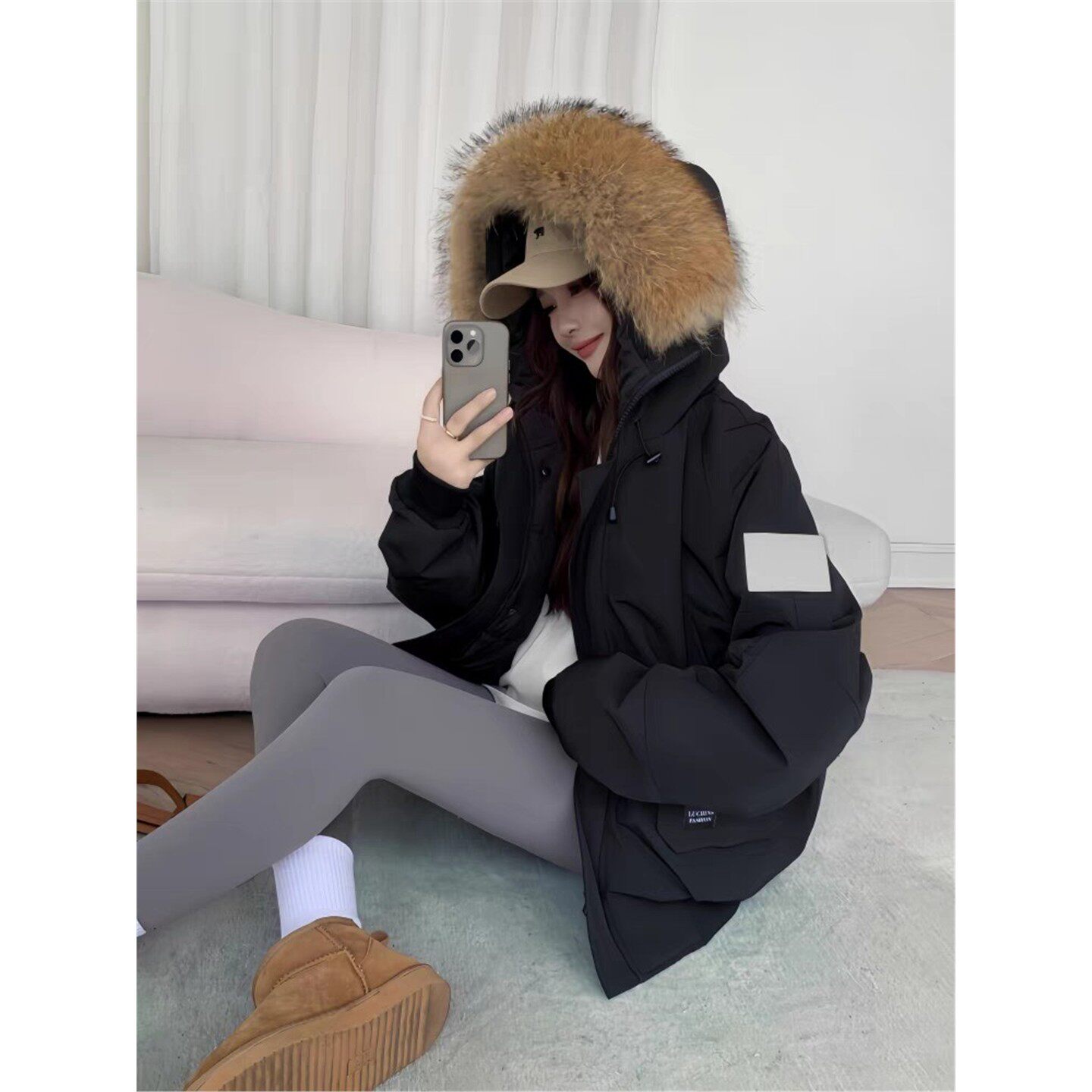 PRATOLA羽绒服夹克加厚2025新款工装飞行员短款男女同款情侣外套