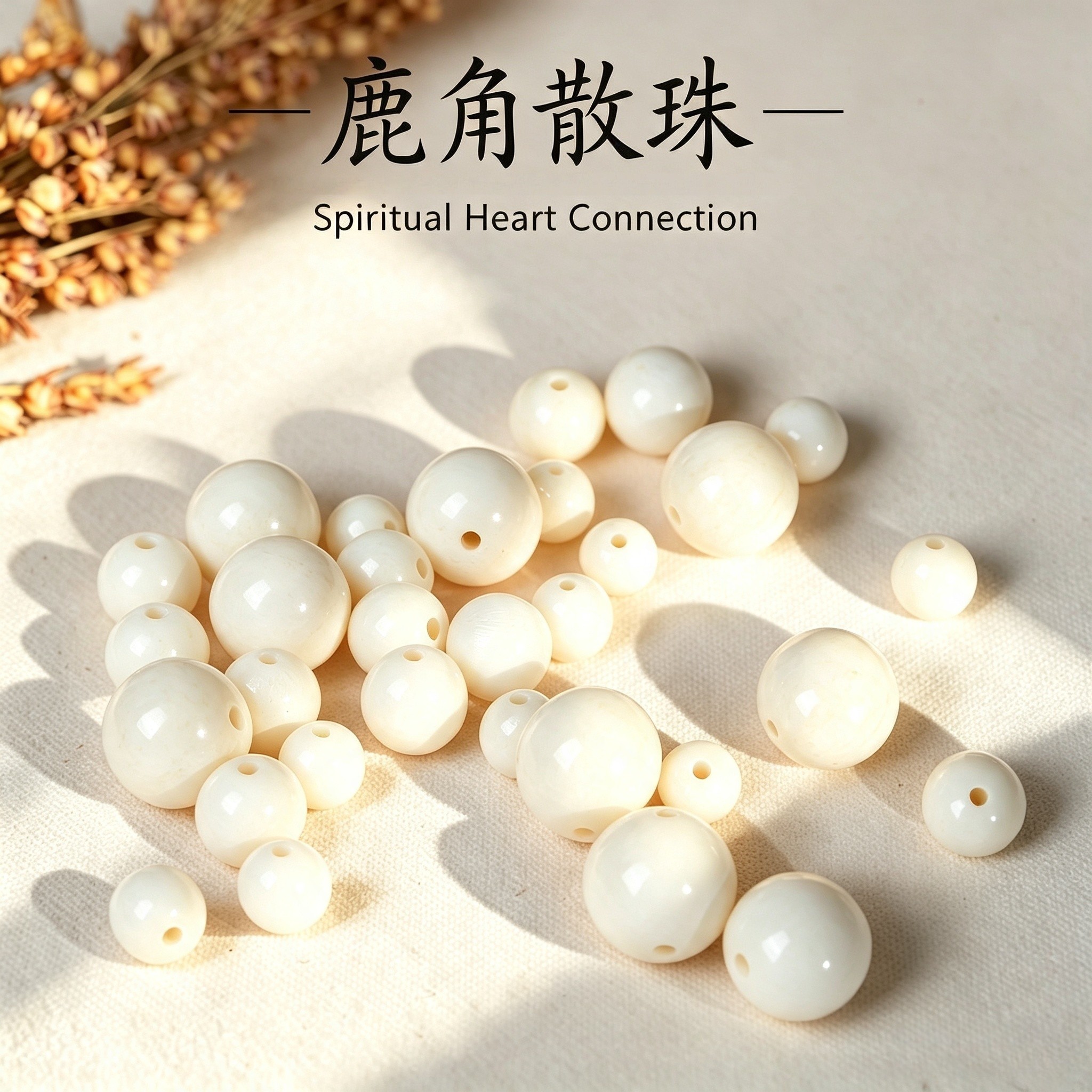 鹿角珠子盘玩佩戴散珠假一赔十图片