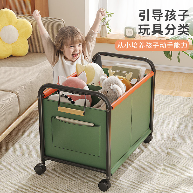 儿童玩具收纳层架箱小推车置物架移动家用书包架绘本玩偶零食储物
