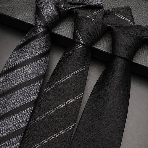 邦梵绅男士正装商务黑色领带