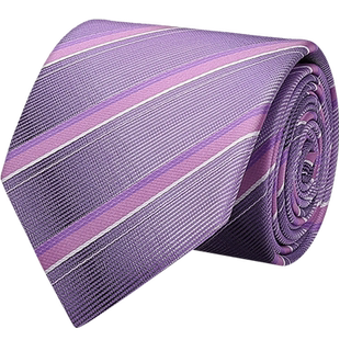邦梵绅紫色结婚领带男8cm西装衬衫正装手打新郎结婚条纹领带