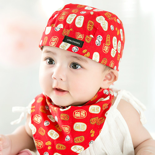 婴儿帽子纯棉薄款夏款凉帽新生儿1-2-3岁男女宝宝春秋海盗帽头巾