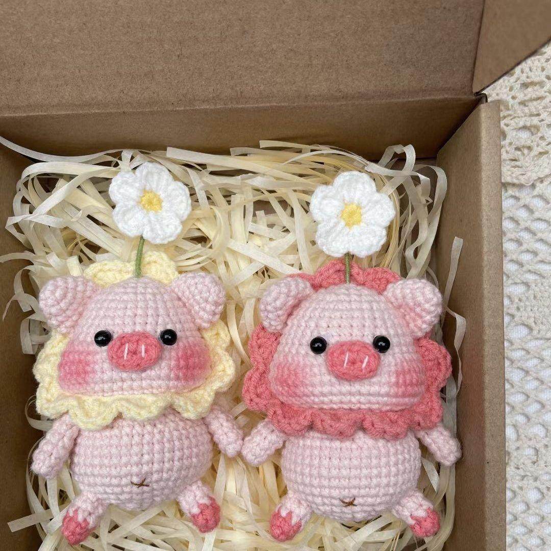 花朵猪小花猪DIY钥匙扣摆件材料包毛线钩织超萌超可爱挂件情侣,服饰配件/皮带/帽子/围巾,DIY编织材料包,淘宝优惠券,粉丝福利购,淘宝优惠卷